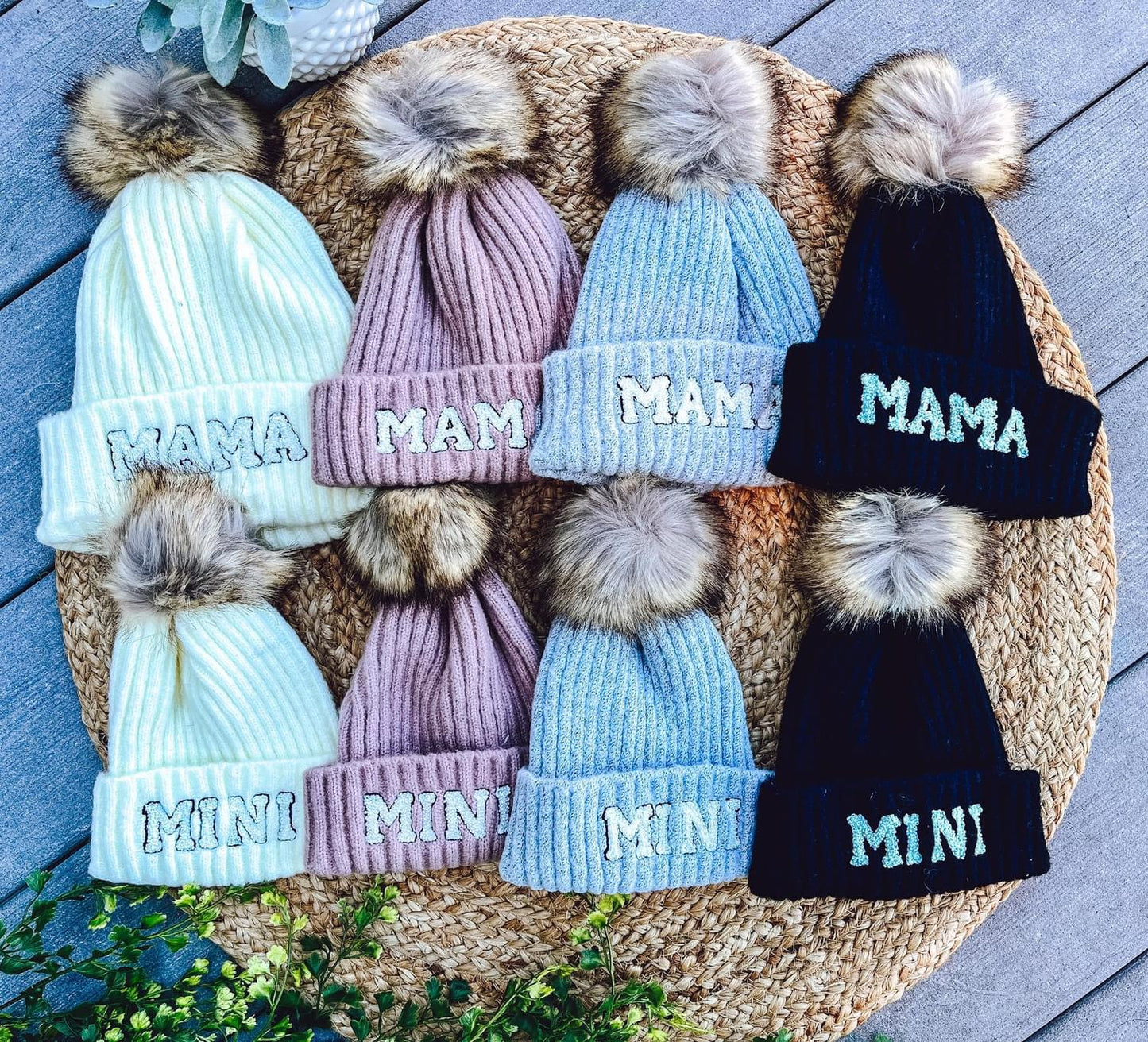 Mama + Mini Patch Beanies